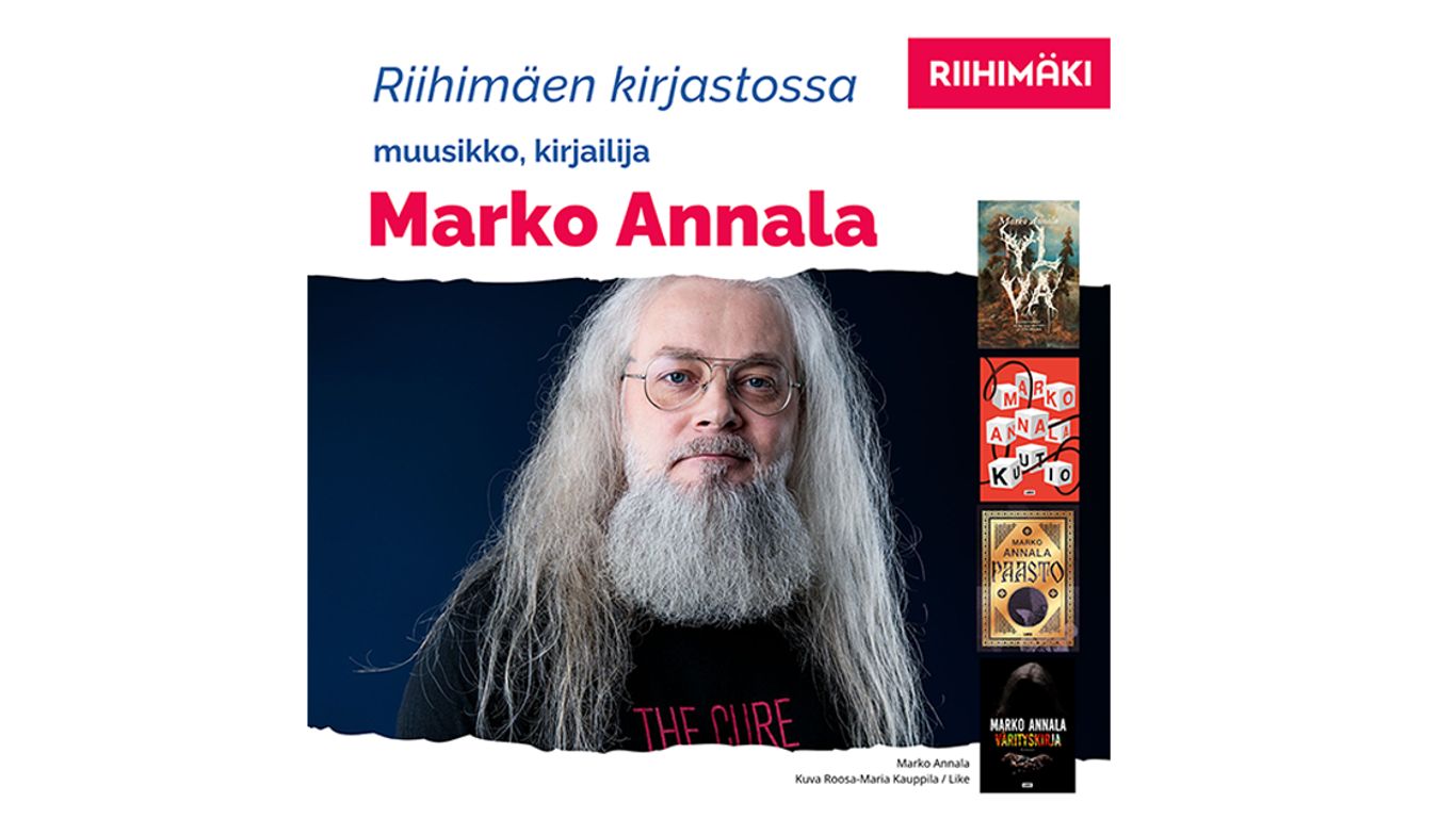 Riihimäen kirjastossa muusikko, kirjailija Marko Annala