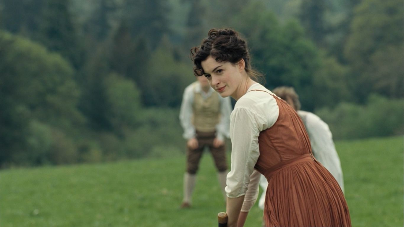 Jane Austen (Anne Hathaway) pelaamassa krokettia n
