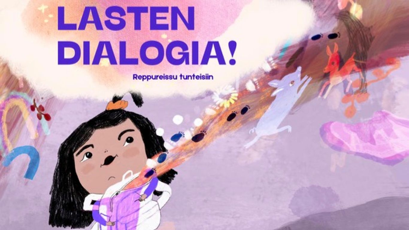 Kuvitus kirjasta Näkymätön Reppu. Tyttö pitelee re