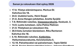 Tapahtuman Sanan ja rukouksen ilta kuva